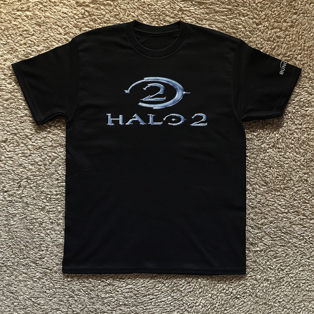 Halo 2 Promo Tee Gaming Tee Retro Nostalgia Video Game Shirt Bungie Logo