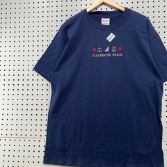 Vintage 90s Clearwater Beach Shirt Mens Large Blue Single Stitch Embroider 22×30