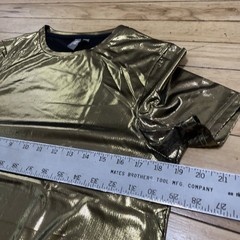 ASOS Shiny Gold Shirt Adult S Metallic Bright Shiny Disco 1970s NY Club Scene