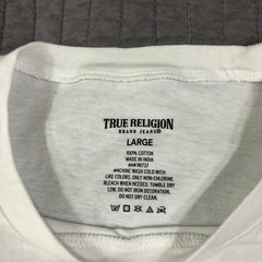 True Religion Shirt Men Large White Silver Horseshoe Logo Graphic Tee Crewneck