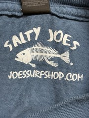 Salty Joes Long Sleeve T Shirt M Blue Skeleton Fishing Graphic Beach Outdoor