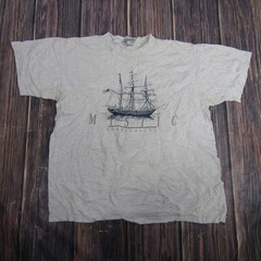 Vintage Mystic Connecticut Shirt Mens Large Gray Single Stitch Ship Graphic 80s