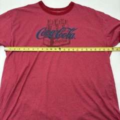 Coca Cola Shirt Mens XXL Red Heather Ringer Six Pack Bottle Graphic Tee Coke