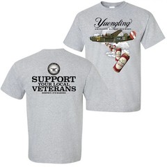 Yuengling Bomber Plane T-Shirt, Vintage Lager Bomb Drop Art on Front & “Support