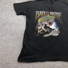 Vintage Military Shirt Mens Medium Skeleton Bad To The Bone Just Brass 1987