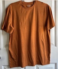 🪴Arizona Jean Co Brown Solid Crew Neck Short Sleeve Knit Cotton Blend T-Shirt M