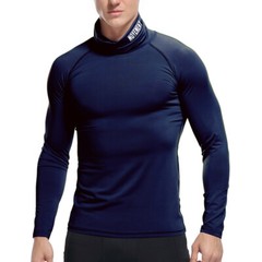 Zonbailon men’s T-shirt quick drying tight sweat wicking high collar base shirt