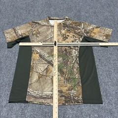 HABIT Shirt Mens Medium Green Short Sleeve Polyester Realtree Fishing Camouflage