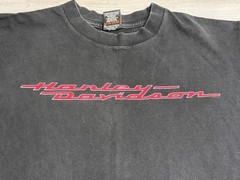 Vintage Harley Las Vegas T-Shirt Nevada Double Sided Black Large Short Sleeve