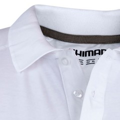 SHIMANO Short Sleeve Polo Shirt White Cotton 100% Fishing Sport Surf Casting