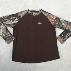 Vintage Mossy Oak Outdoors Break Up Country Camo Thermal Shirt Hunting Mens XL