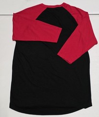 CityLab Men’s Black Red Graphic 3/4 Sleeve Baseball Crew Neck T-Shirt Size M