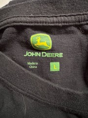 John Deere Power To The Farmer Black Graphic T-Shirt Large