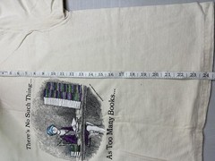 Vintage Sz L Edward Gorey Shirt No Such Thing, Too Many Books Caricature