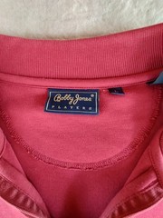New Masters Tournament H.A.T Bobby Jones Pullover Red Pima Cotton Size L 1/4 Zip