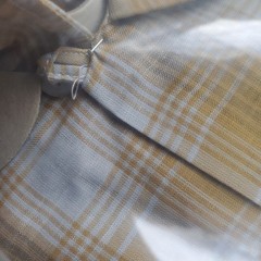 Vtg 50s Loop Collar Short Sleeve Camp Shirt Men M Plaid SANFORIZED NOS Old Stock