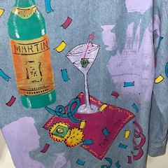 Marguerita Shirt Womens Vintage Size Small Hand Painted Martine Theme Retro