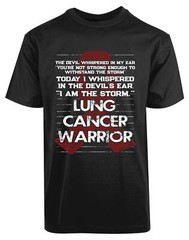 Lung Cancer Warrior New Men’s Shirt Survivor Fighter Storm Believe Awareness Tee