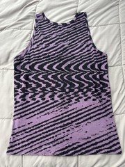 Men’s KR3W Skater Psychedelic Black & Purple Tank Top Size XL Grunge