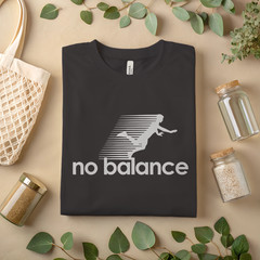 No Balance Funny T-Shirt – Parody Graphic Tee with Falling Silhouette A326