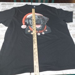 Holiday Time Men’s Santa Black Lab T-Shirt Sz XL Tee