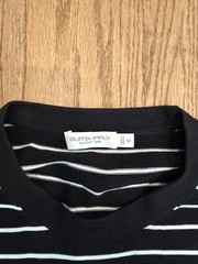 Black with White Stripe Suit Supply Silk T Shirt Medium New Without Tags