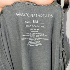 Grayson/Threads Gray “Hello Gorgeous” Tee, NWT, size S/M