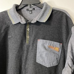 McDONALDS Gray 2-Tone EMPLOYEE WORK POLO Uniform Fast Food Crew Shirt Men’s XL