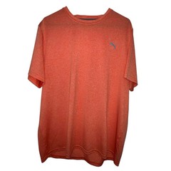 Puma Run Favorite Heather Crew Neck Short Sleeve Athletic TShirt Mens Orange XXL