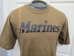 Rothco Marines Tshirt Coyote Brown IRREGULAR DEFECT Discoloration Down T-Shirt