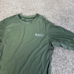 5.11 Tactical Shirt Mens M Green Base Layer Athletic Crewneck Polyester Spandex