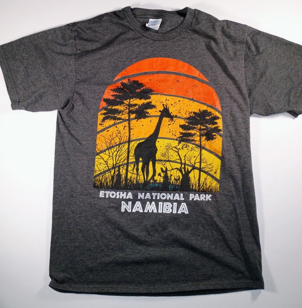 Men’s Etosha National Park Namibia Graphic Gray T Shirt M