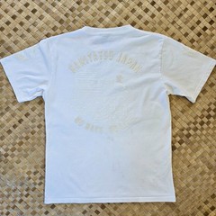 Namitatsu Japan Shirt Mens Large White on White Puff Print Graphic Tee Fuji Rare