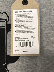 NWT Men Size M Prana Beer Belly Organic 60% Cotton Journeyman Heater Gray TShirt