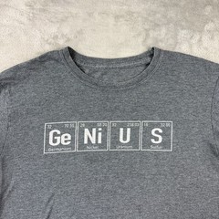 Tee Luv GeNiUS Periodic Table Science Nerd Graphic T Shirt Gray Large