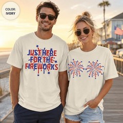 Funny 4th Of July Couples Shirts, Fireworks Matching Tee, Independence Day Top
