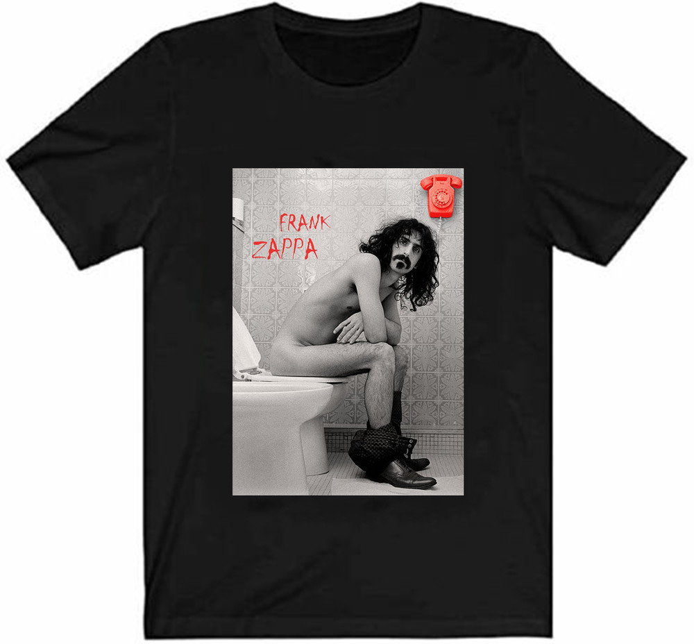 Frank Zappa Sitting on the toilet T shirt Size S M L 234XL Black BSS05