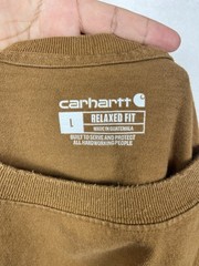 Carhartt Relaxed Fit Brown Pocket Logo Crew Neck Short Sleeve T-Shirt Men’s L