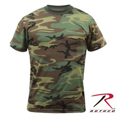 Men’s Camo Short Sleeve T-Shirt – Rothco Poly/Cotton Woodland Camo Tee