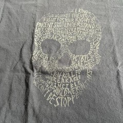 Mossimo Suply Skull Graphic T Shirt Grunge Punk Word Art Tee Black Size Large