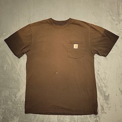 Carhartt Shirt Mens M Dark Brown Original Fit Short Sleeve Crewneck Pocket T K87