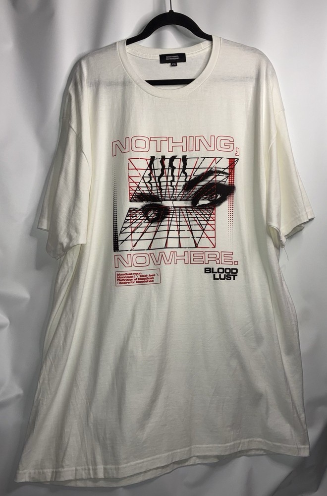 Nothing Nowhere T-shirt XXL White BG Bloodlust Bloodshed Eyes Black Red Graphic