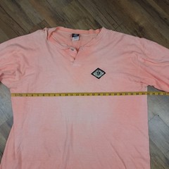 Vintage World Wide Competition Henley Mens XLT Peach Made in USA Distressed 90s