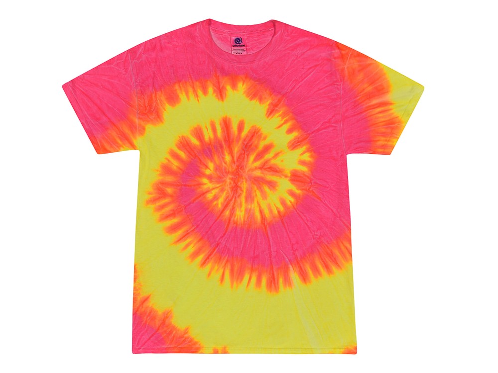 Tie Dye T-Shirts Fluorescent Pink Adult & Kids Sizes S to 5X Cotton Colortone