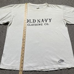 Vintage Old Navy T Shirt Mens Large White Single Stitch Distressed USA Made 1990