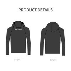 AMORESY Men Glossy Hooded T-shirt Sunscreen High Neck Long Sleeve Running Shirts