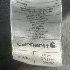 Carhartt Shirt Men’s L Black Original Fit Long Sleeve Pocket Grunge HOLES SPOTS