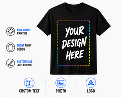 Custom Personalized T-Shirt Photo Text Logo DTF Print Cotton Tee Men Women