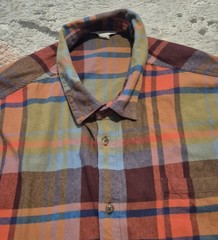 Seasalt Men’s Fathomer Flannel Checked Plaid Shirt Regular Fit Orange Green XXXL