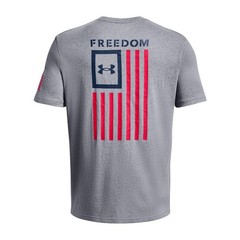 Under Armour 1370810 Men’s UA Freedom Flag T-Shirt, Steel Light Heather, Small